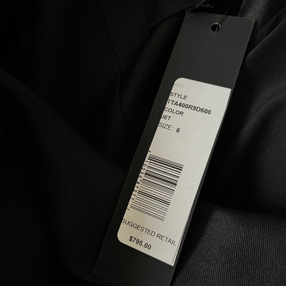 NWT Toccin $795 Black Bow One Shoulder Dress NWT Size 6 - Picture 7 of 12